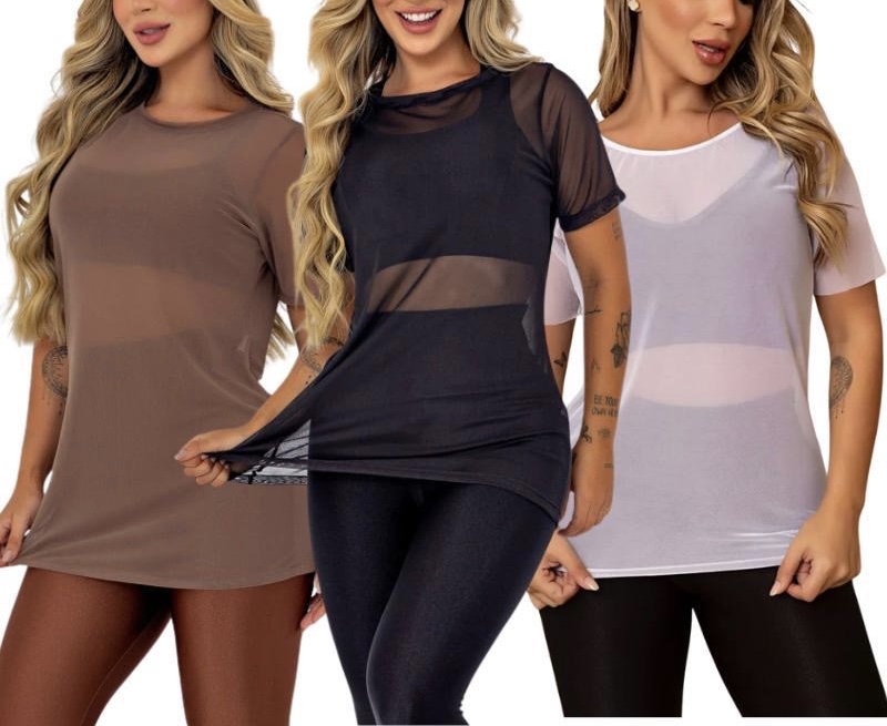 Kit 2 blusas blogueira tule