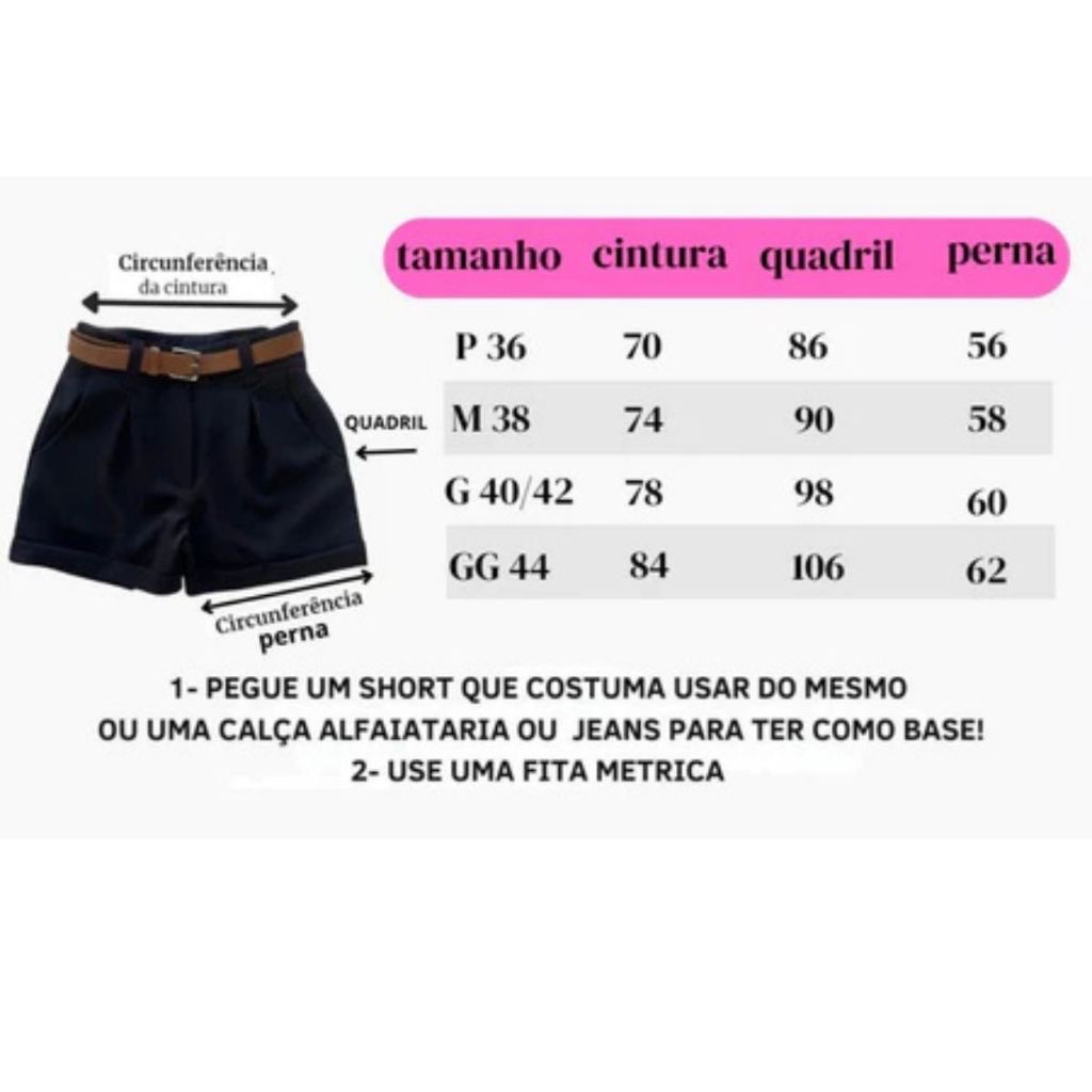 Kit 2 shorts de Alfaiataria com cinto