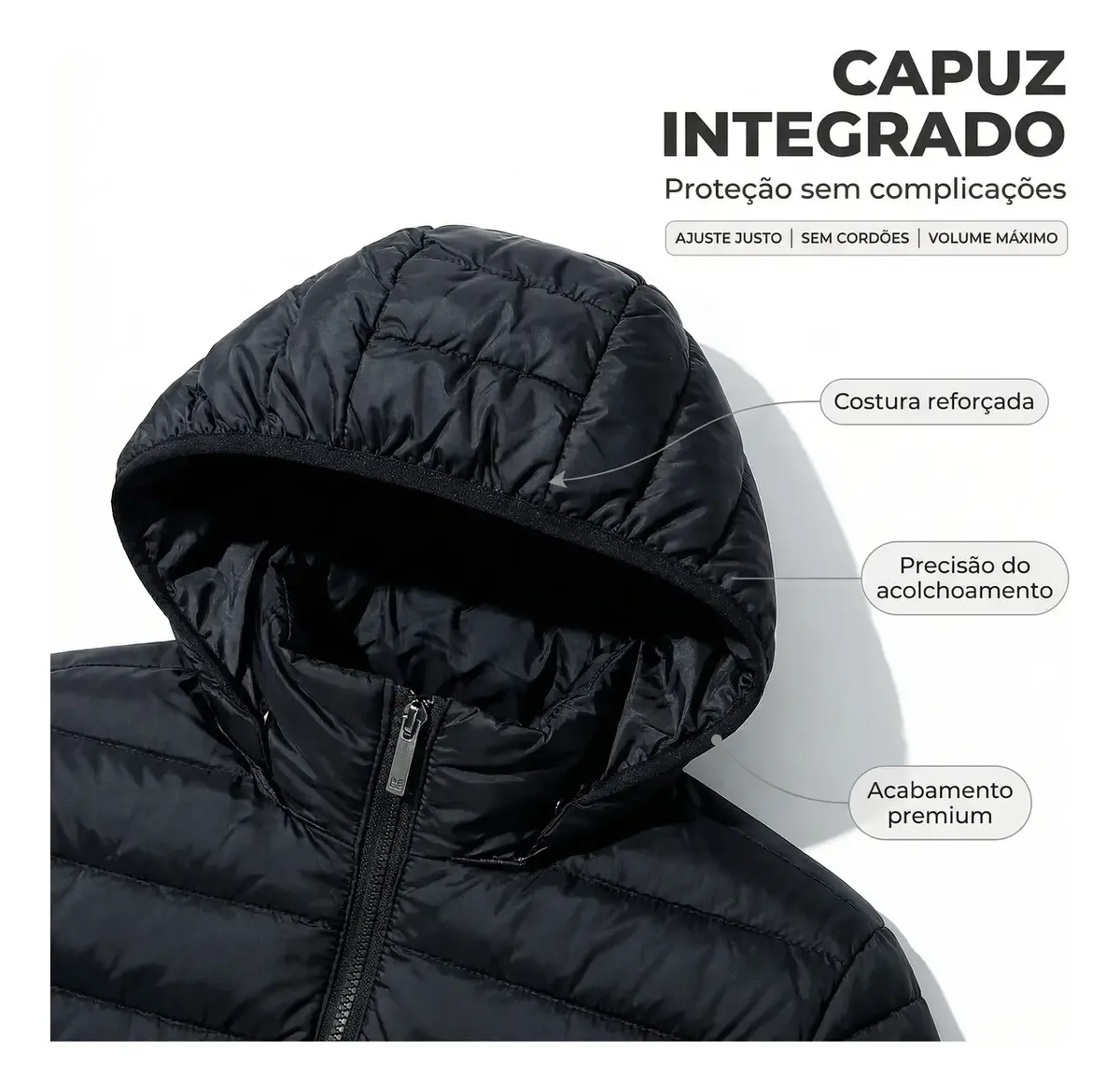 Jaqueta Masculina Puffer Corta-Vento Bobojaco